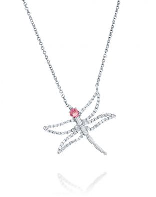 Dragonfly Pink Tourmaline Necklace