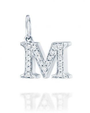 Letter M Diamond Pendant