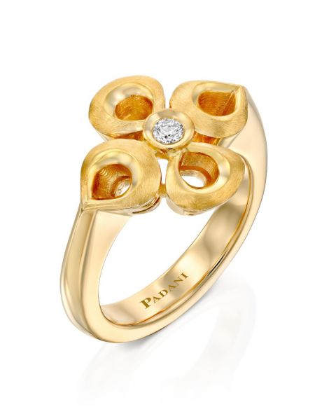 Violetto Flower Four Leaves Ring