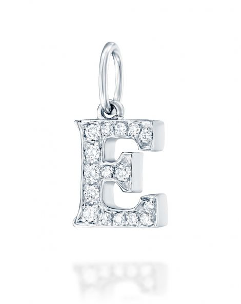 Letter E Diamond Pendant