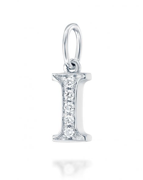 Letter I Diamond Pendant