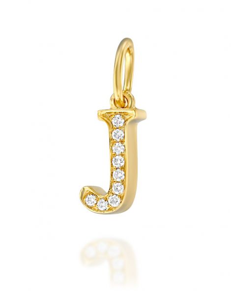 Letter J Diamond Pendant
