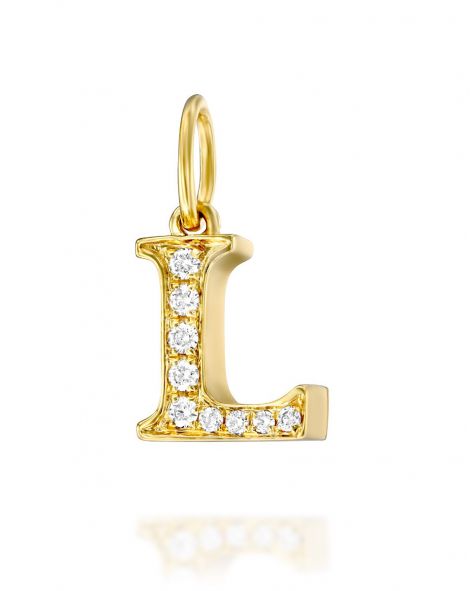 Letter L Diamond Pendant
