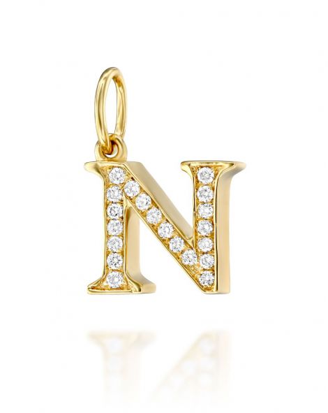 Letter N Diamond Pendant