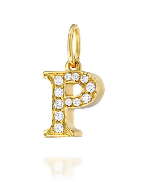 Letter P Diamond Pendant