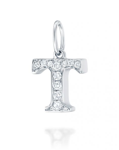 Letter T Diamond Pendant