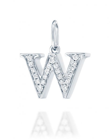 Letter W Diamond Pendant