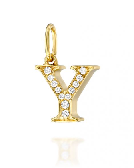 Letter Y Diamond Pendant