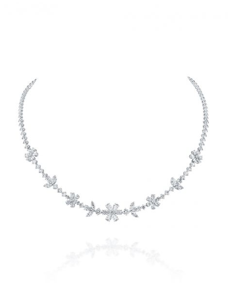 Diamond Flowers Necklace
