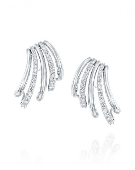 Diamond Fan Earrings