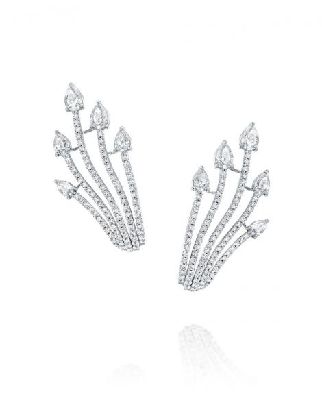 Diamond Fan Earrings 