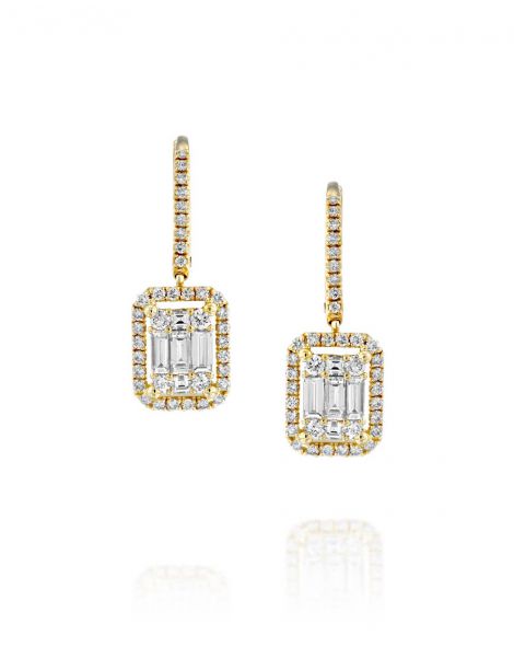 Rectangular Diamond Earrings