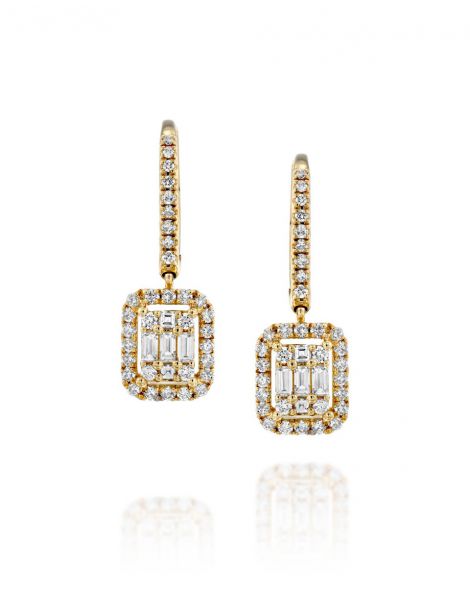 Rectangular Diamond Earrings