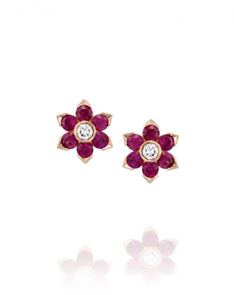 Blossom By Padani Ruby Earrings