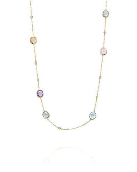 Diamond Streams Colored Stones Necklace