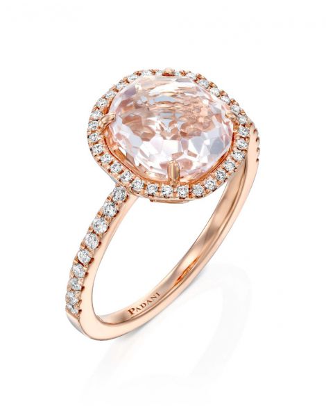 Diamond Streams Morganite Ring