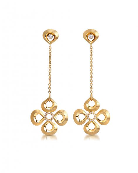 Violetto Flower Four Leaves Earrings